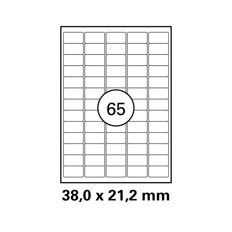 Klebeetiketten DIN A4 weiß 63,5x33,8mm 100 Blatt Laser Inkjet Kopierer 