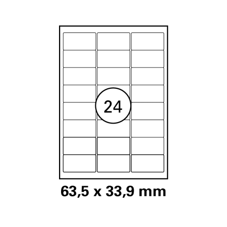 2400 Universal Drucker-Etiketten 70x37,1 Weiß permanent 100 Bogen A4 HEISAP 11 